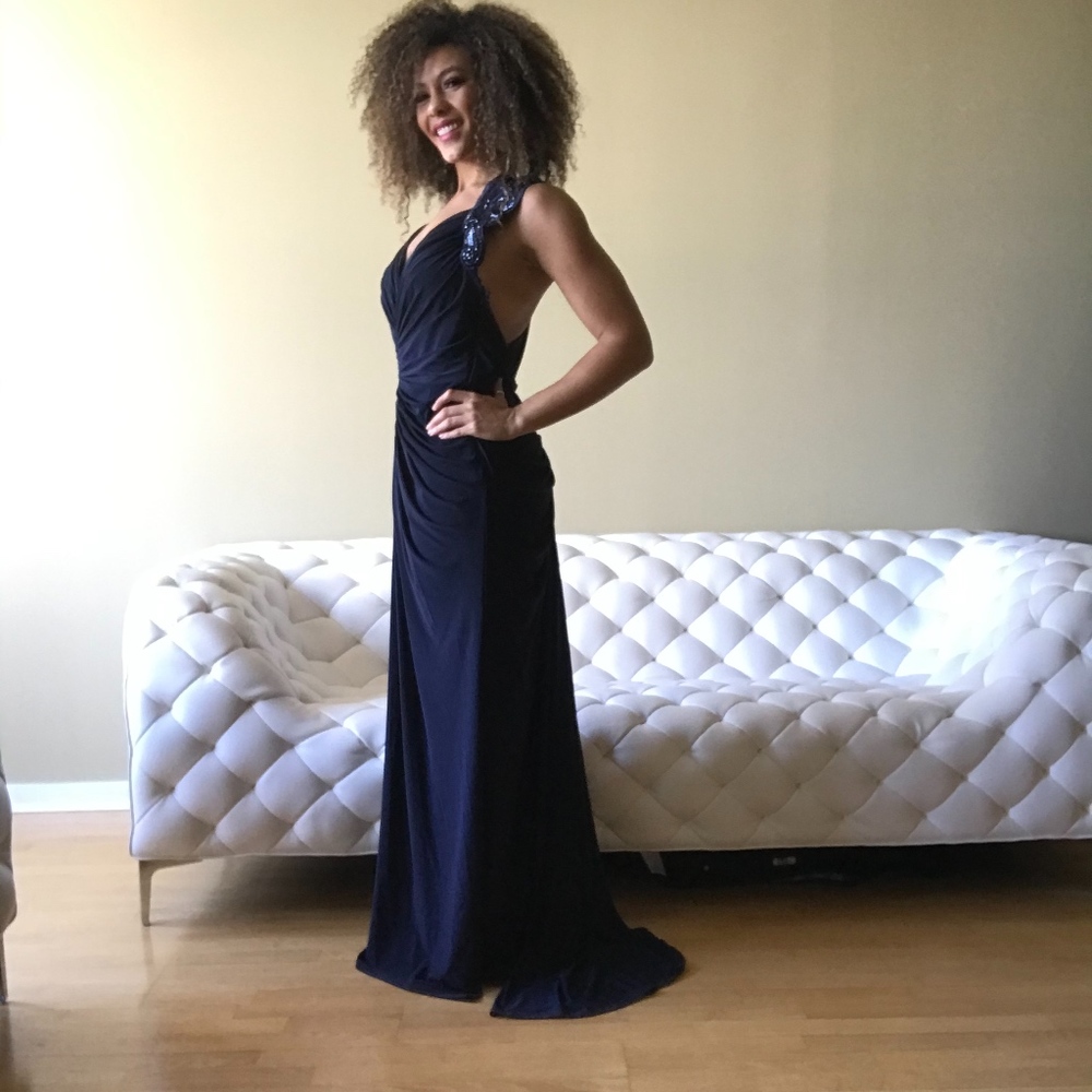 Navy Tadashi Shoji Gown